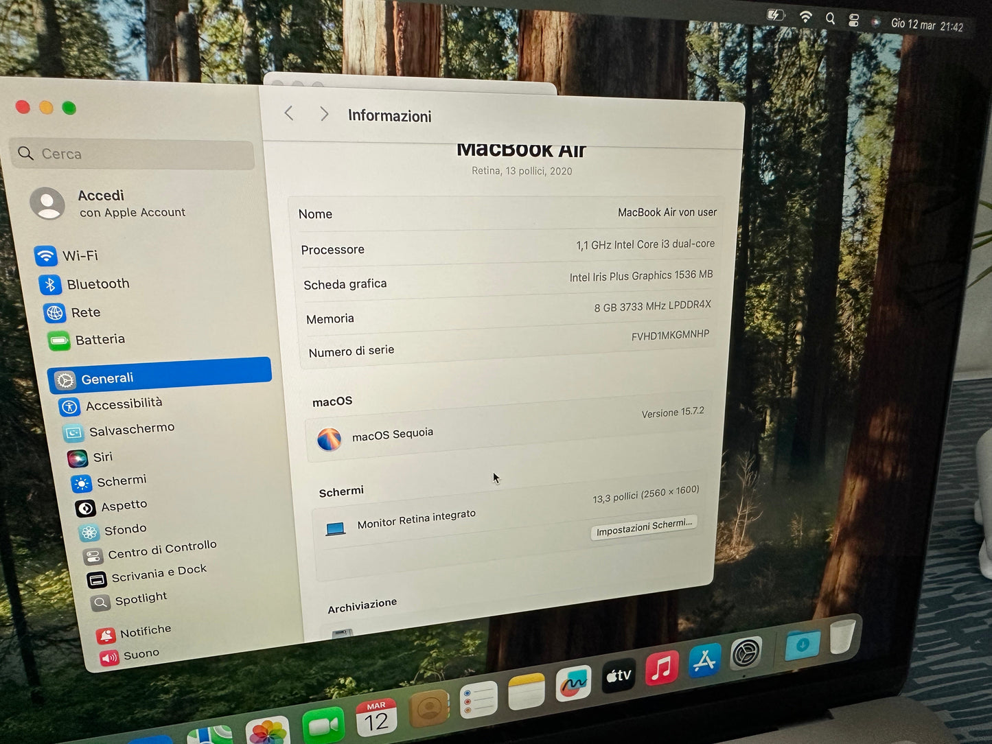 MacBook Air 13" 2020 | i5 | 8GB RAM | 256GB SSD | Intel Iris | Grigio