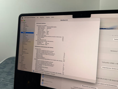 MacBook Air 13" M2 2022 | 8GB RAM | 256GB SSD | 8-Core GPU | Mezzanotte