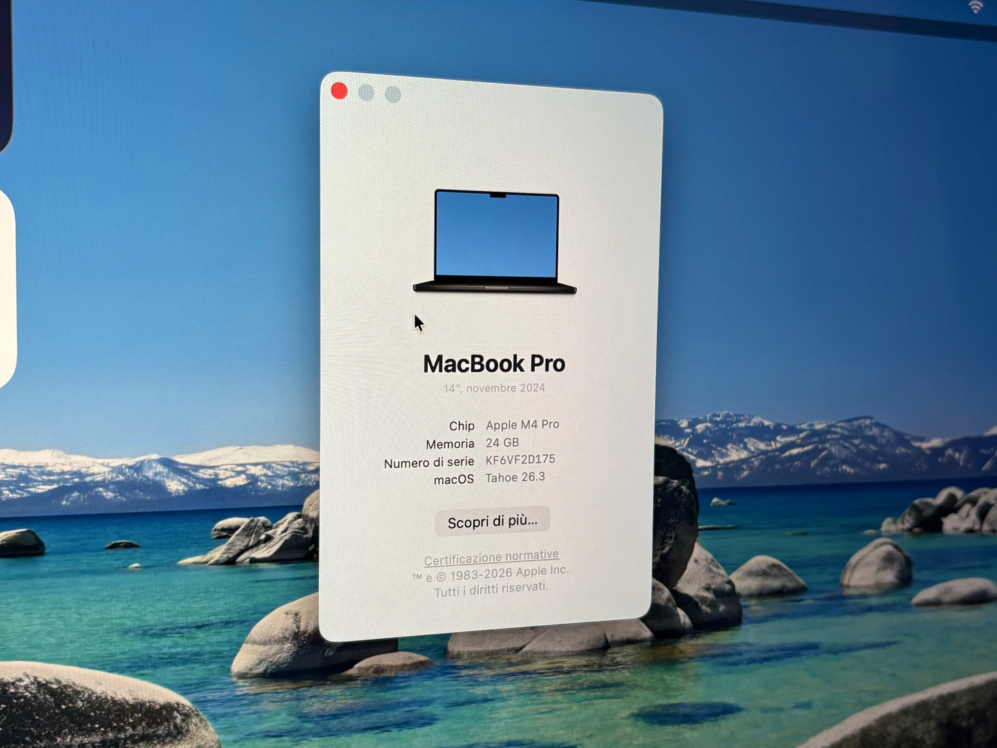 MacBook Pro 14" M4 Pro 2024 | 24GB RAM | 512GB SSD | Liquid Retina XDR | Grigio
