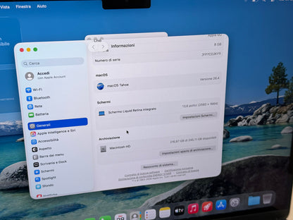 MacBook Air 13" 2022 | M2 8-Core | 8GB RAM | 256GB SSD | Mezzanotte