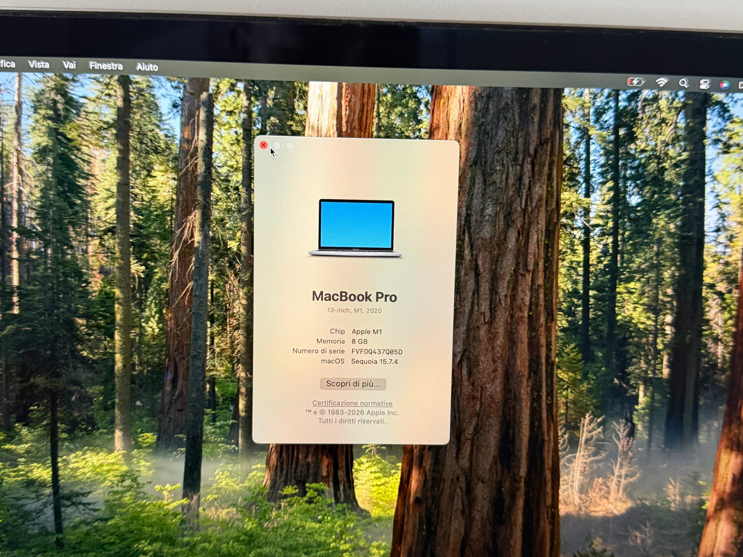 MacBook Pro 13" M1 2020 | 8GB RAM | 256GB SSD | 8-Core GPU | Touch Bar | Grigio