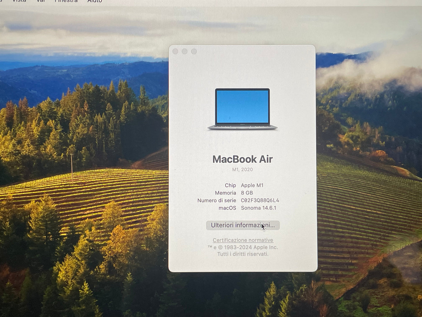 MacBook Air 13" M1 2020 | 8GB RAM | 256GB SSD | 7-Core GPU | Grigio