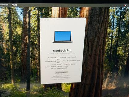 MacBook Pro 13" 2018 | i7 | 16GB RAM | 512GB SSD | Touch Bar | Grigio