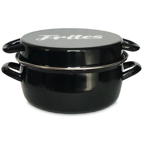 Friggitrice Baumalu Nero Acciaio Smaltato 26 cm