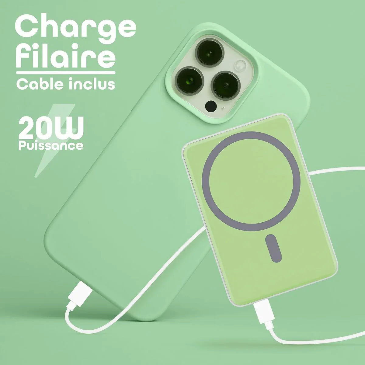 Powerbank T'NB PBUMAG5GR Verde 5000 mAh Magsafe - Yestore