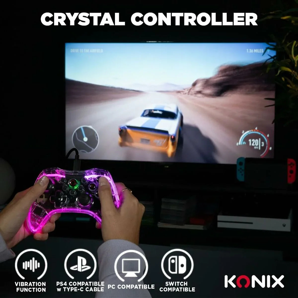Controller Gaming KONIX Crystal - Yestore