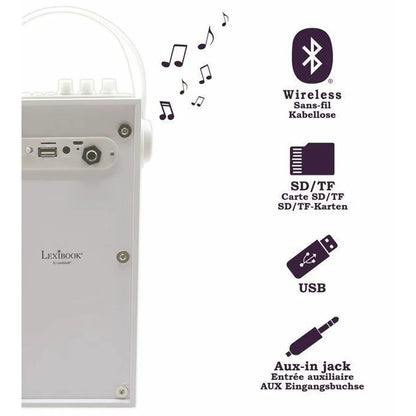 Altoparlante Portatile iParty Lexibook BTP180Z Bluetooth Bianco - Yestore