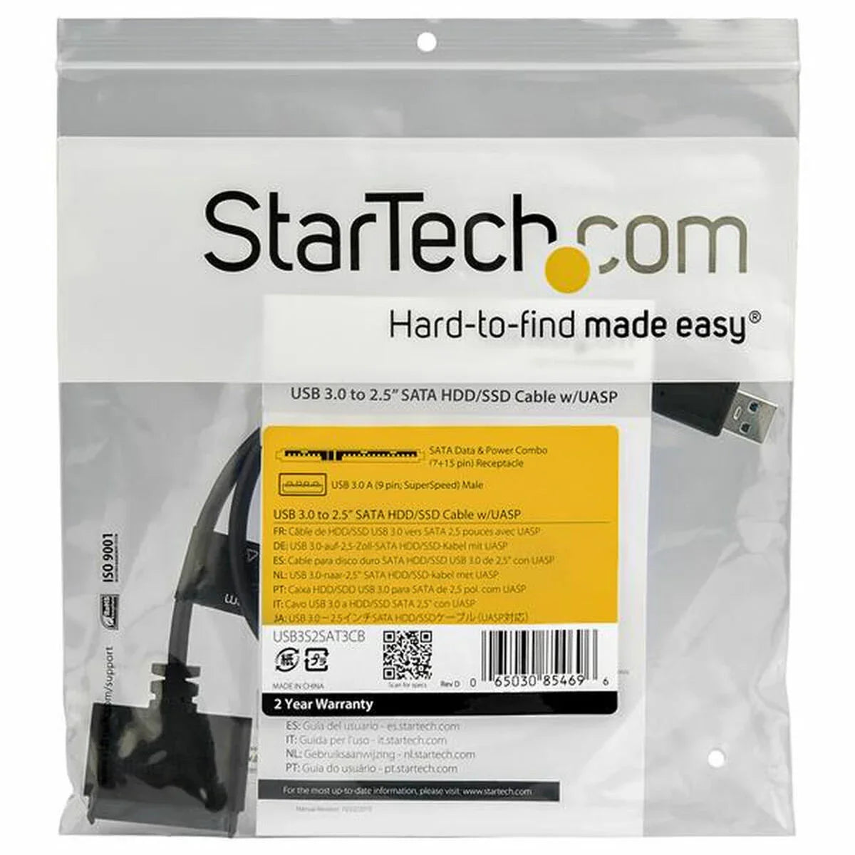 USB to SATA Hard Disk Adaptor Startech USB3S2SAT3CB HDD/SSD 2.5" - Yestore