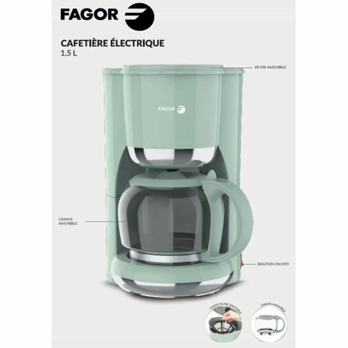 Caffettiera Americana Fagor FG1560 1,5 L 12 Tazze - Yestore