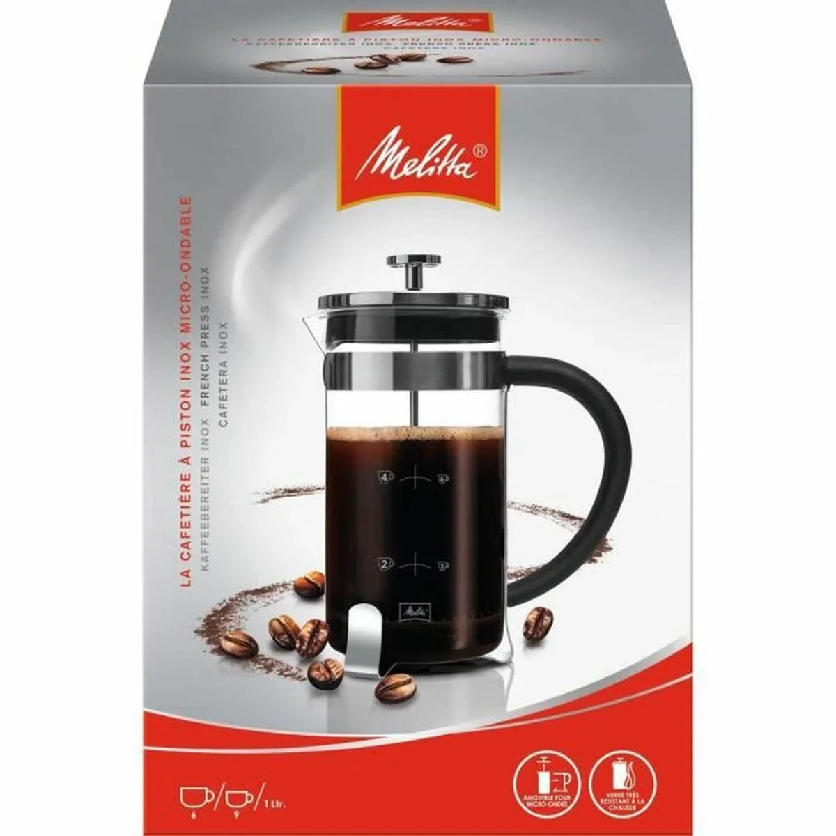 Caffettiera a Stantuffo Melitta Premium 1 L 8 Tazze - Yestore