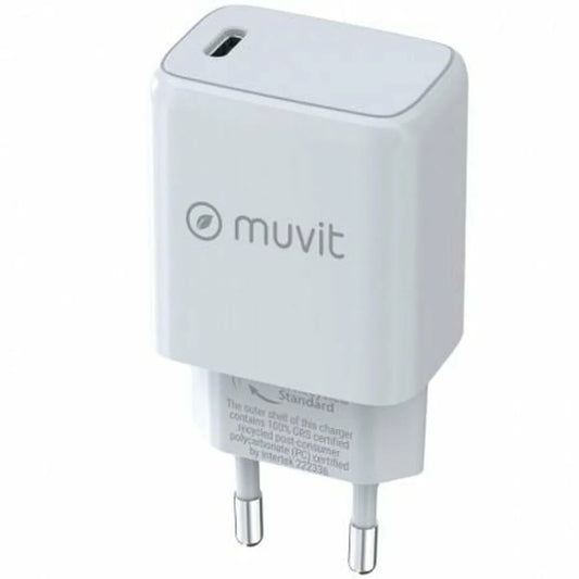 Caricabatterie da Parete Muvit MCACC0012 20 W Bianco Nero - Yestore