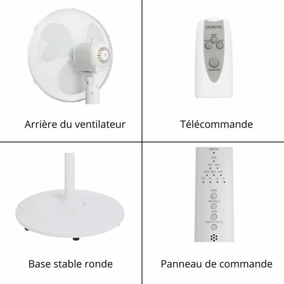 Ventilatore a Piantana Oceanic 684161 Bianco 45 W - Yestore