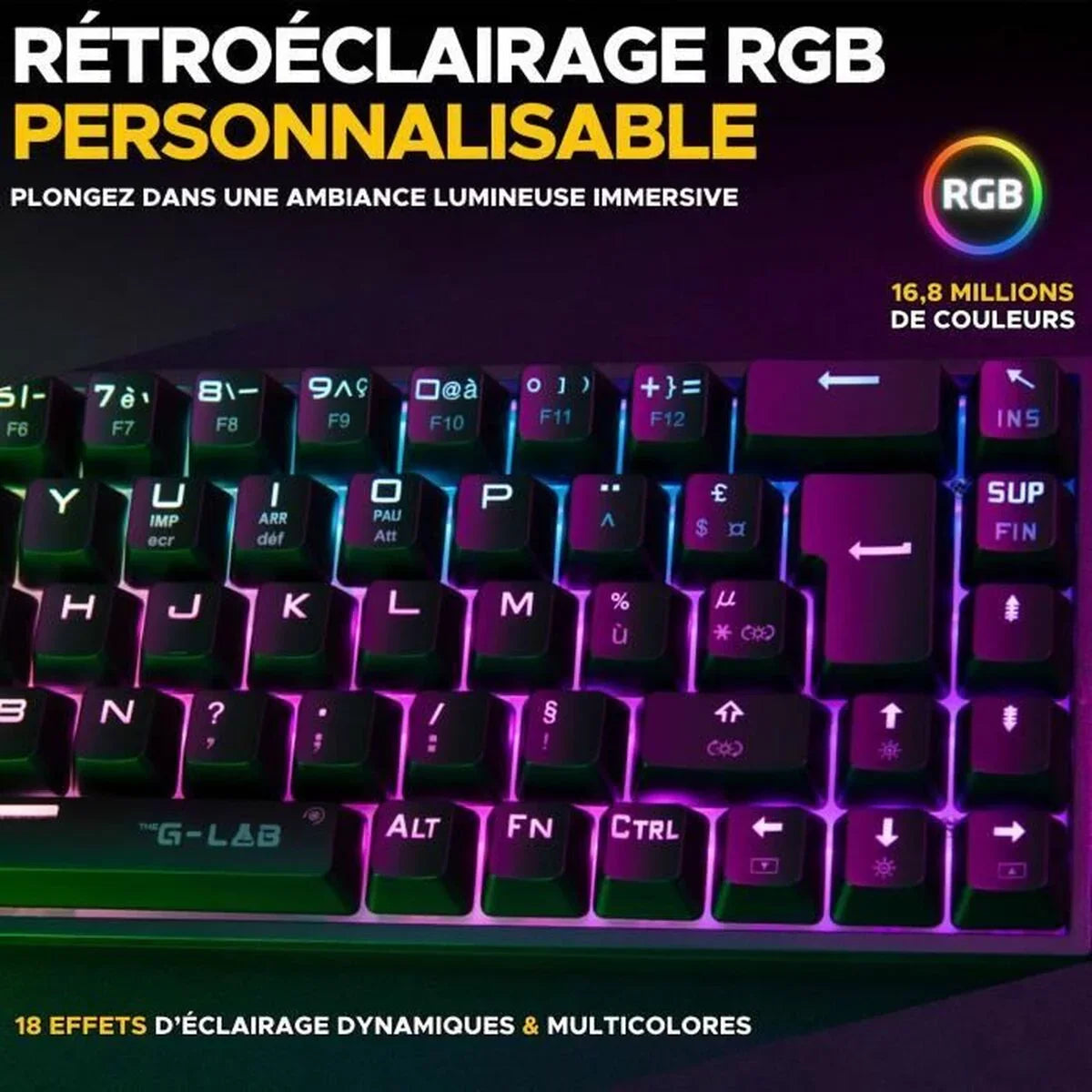 Tastiera per Giochi The G-Lab KEYZ TITAN Nero AZERTY - Yestore