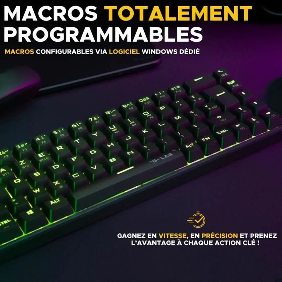 Tastiera per Giochi The G-Lab KEYZ TITAN Nero AZERTY - Yestore