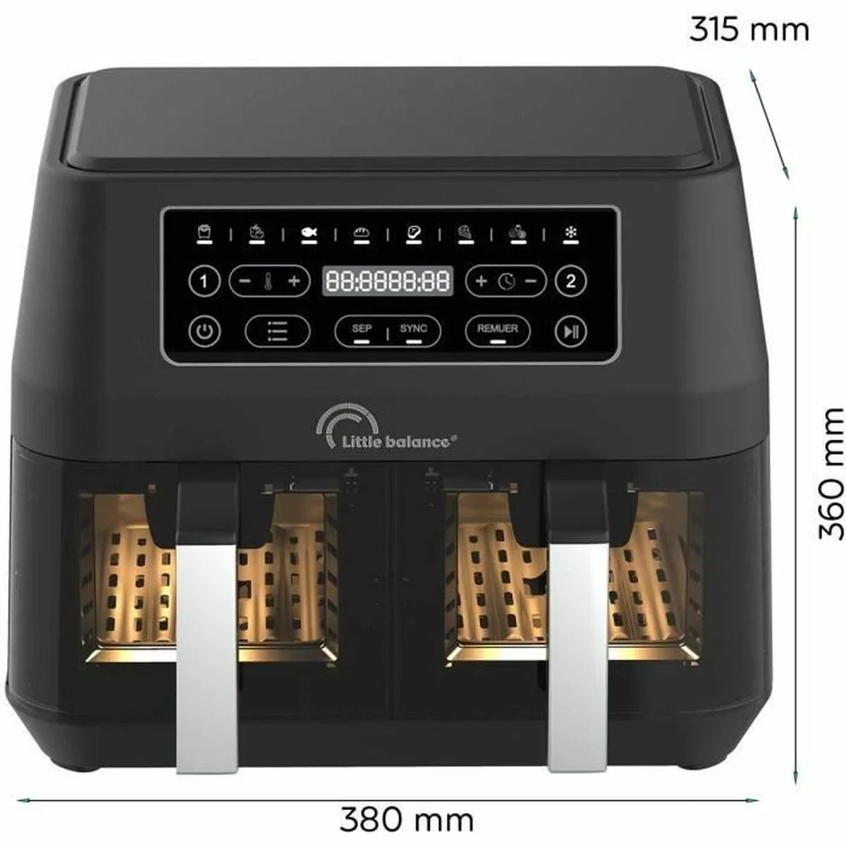 Friggitrice ad Aria Little Balance 8765 Nero 2460 w 9 L - Yestore