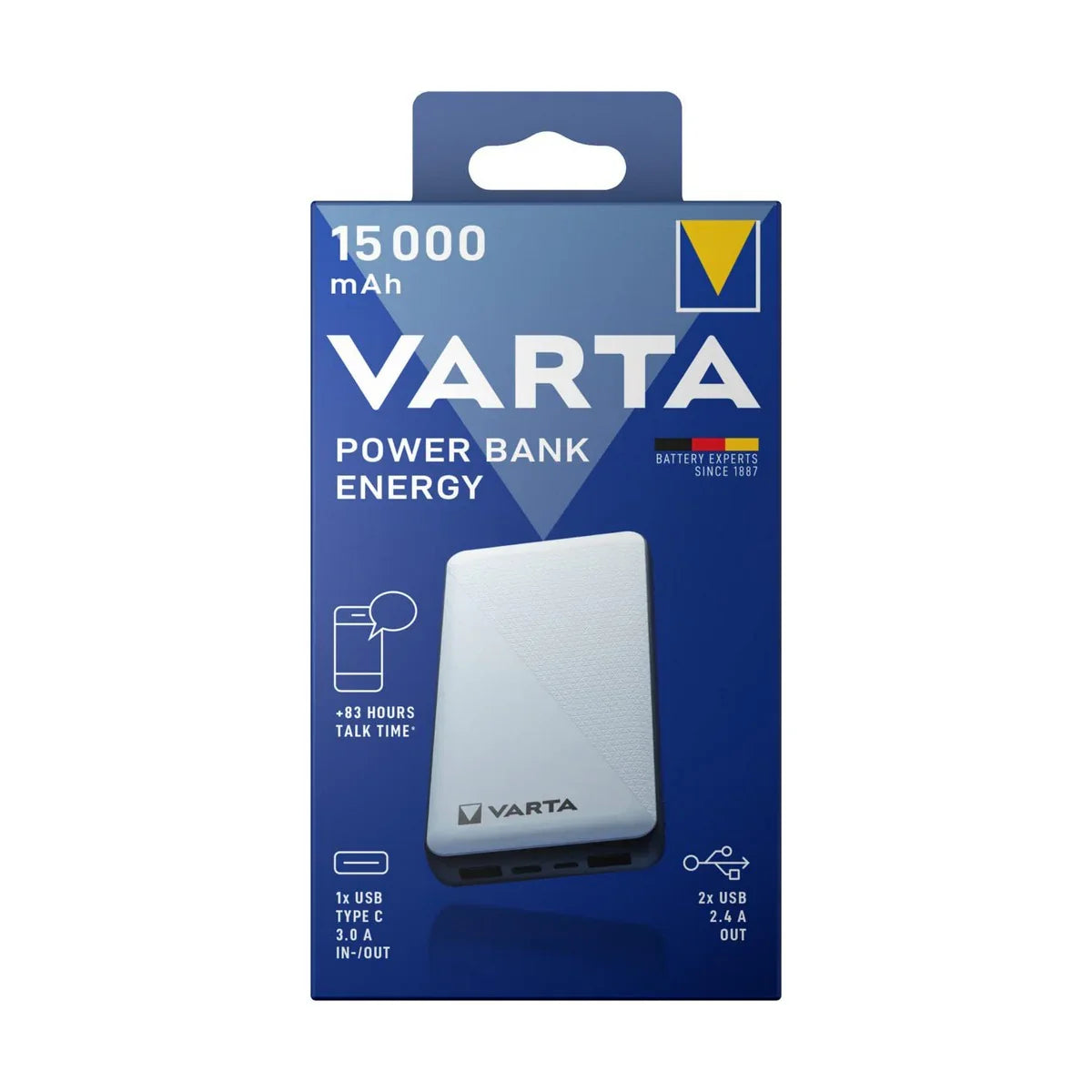 Power Bank Varta Energy 15000 Nero/Bianco 15000 mAh - Yestore