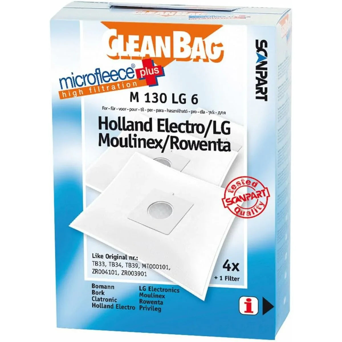 Sacchetto di Ricambio per Aspirapolvere Scanpart M 130 LG 6 LG 4UD - Yestore