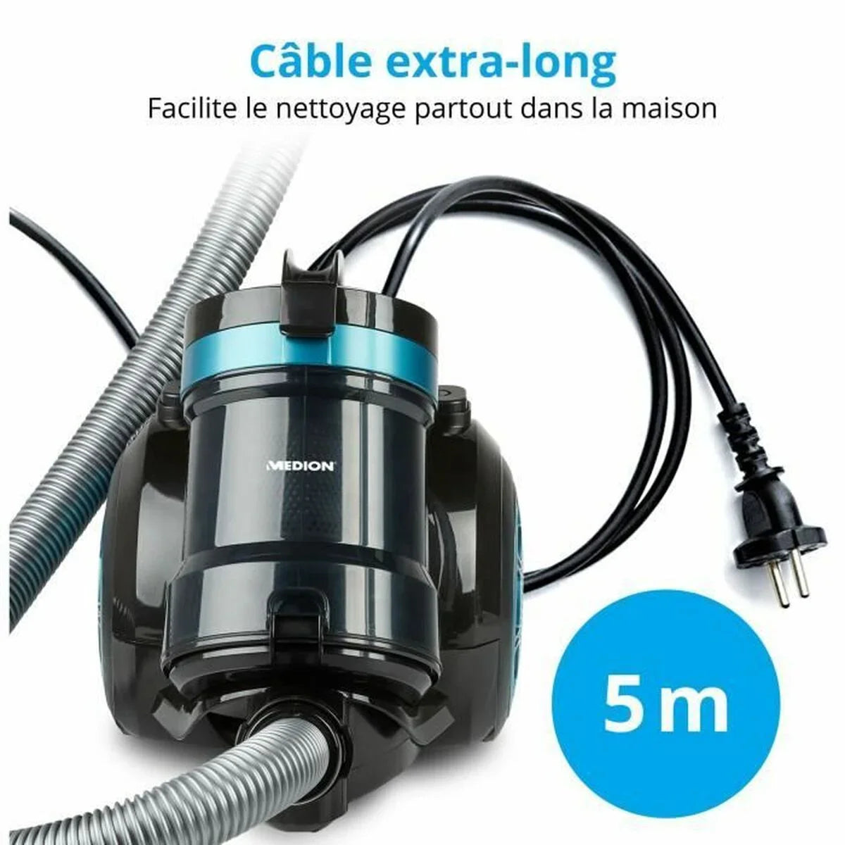 Aspirapolvere Medion Turchese Nero/Blu 800 W - Yestore
