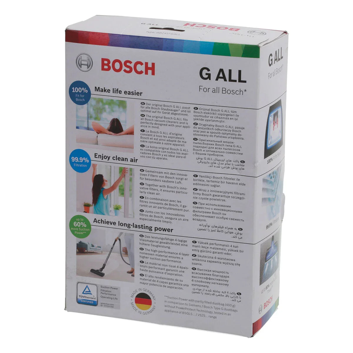 Sacchetto di Ricambio per Aspirapolvere BOSCH BBZ41FGALL (4 Unità) - Yestore