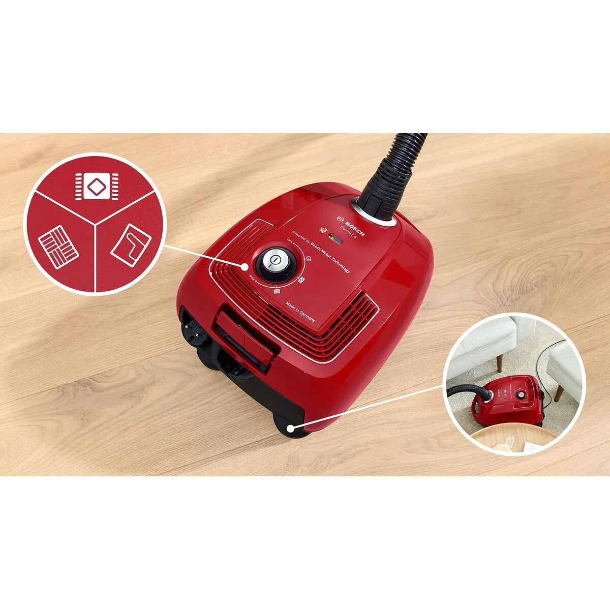 Aspirapolvere BOSCH BGB38RD2 Rosso Nero/Rosso 600 W - Yestore