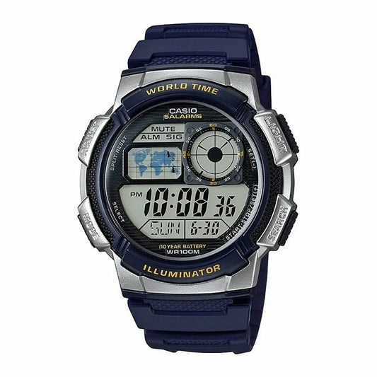 Orologio Uomo Casio WORLD TIME ILLUMINATOR - 5 ALARMS, 10 YEAR BATTERY Nero Grigio (Ø 40 mm) (Ø 43 mm) - Yestore