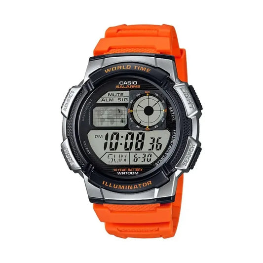 Orologio Uomo Casio WORLD TIME ILLUMINATOR Arancio (Ø 43 mm) - Yestore