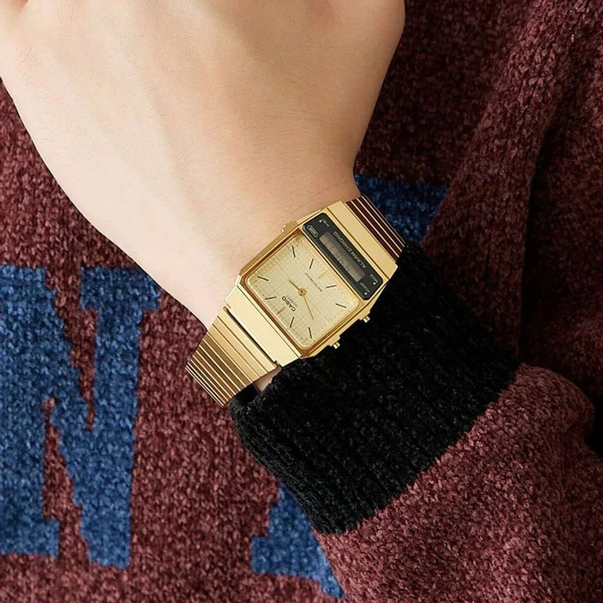 Orologio Unisex Casio EDGY COLLECTION RETRO DIAL GOLD 40 mm - Yestore