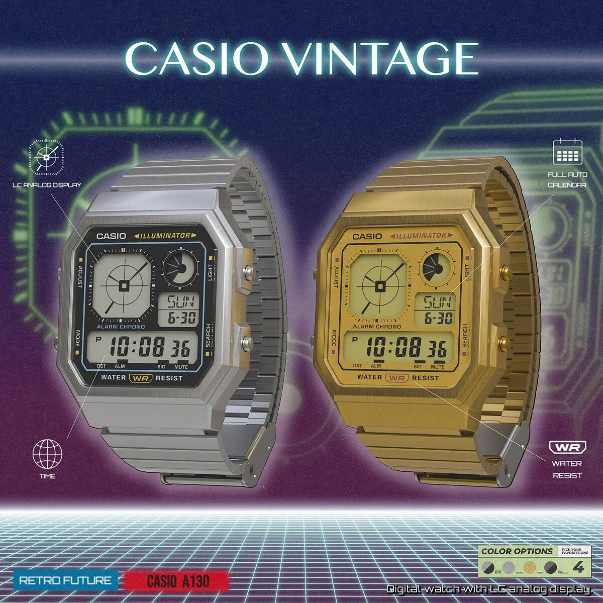 Orologio Uomo Casio A130WEG-9AEF - Yestore