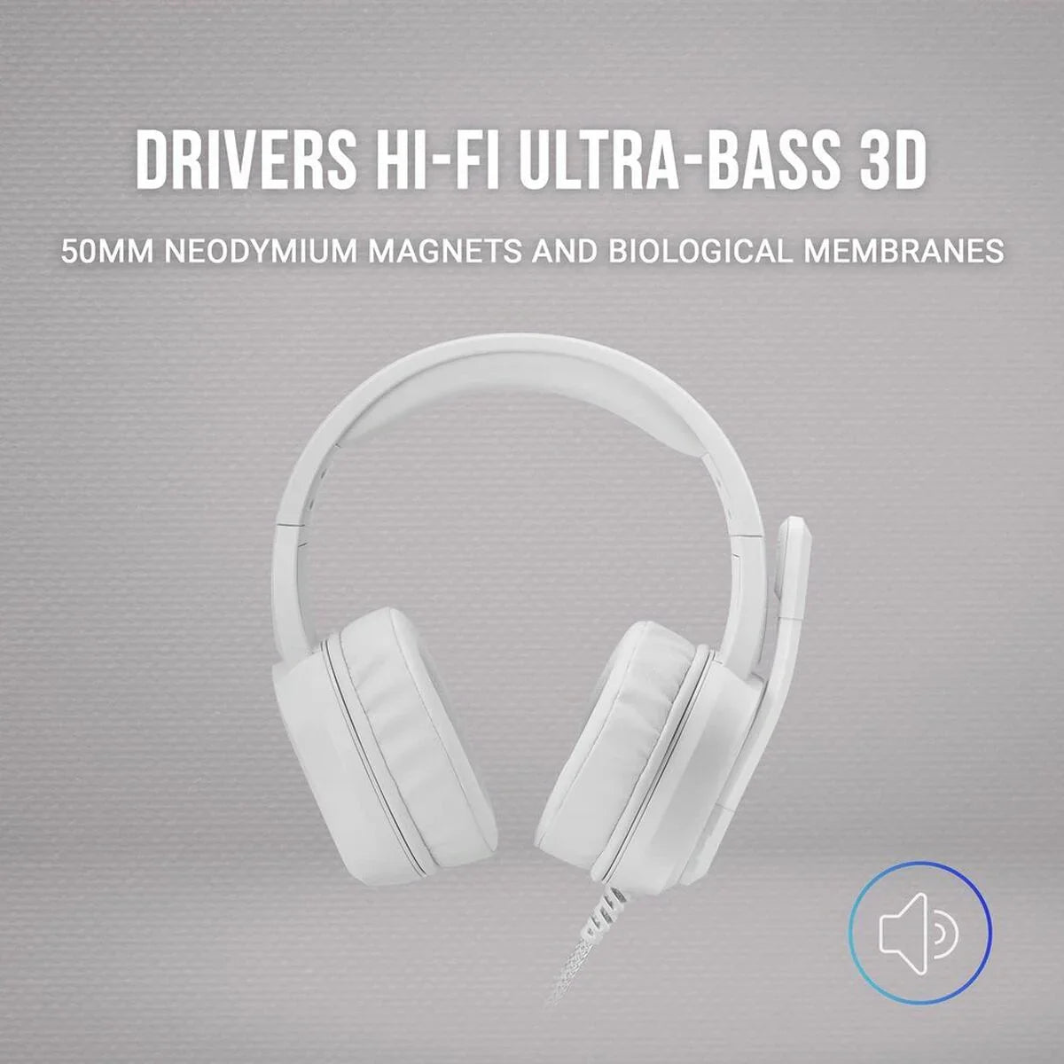 Auricolare con Microfono Gaming Mars Gaming MH320W LED RGB Stereo Grigio - Yestore