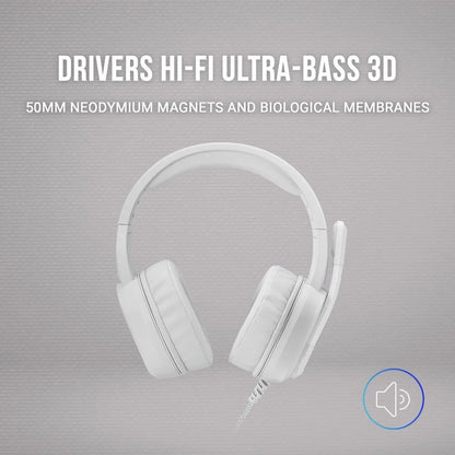 Auricolare con Microfono Gaming Mars Gaming MH320W LED RGB Stereo Grigio - Yestore