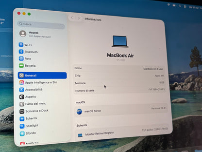 MacBook Air 13" M1 2020 | 8GB RAM | 256GB SSD | 7-Core GPU | Grigio