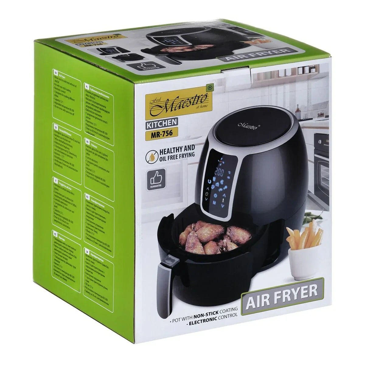 Friggitrice ad Aria Feel Maestro MR-756 Nero 1300 W 3,7 L - Yestore
