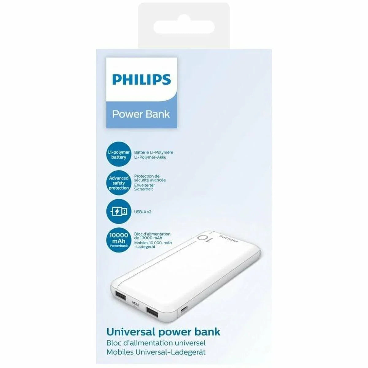 Powerbank Philips DLP1810NW/62 Bianco 10000 mAh - Yestore
