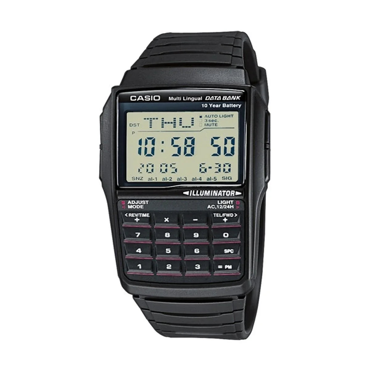 Orologio Uomo Casio DATABANK CALCULATOR Nero Grigio - Yestore