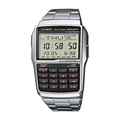 Orologio Uomo Casio DATABANK CALCULATOR STEEL Nero Argentato - Yestore