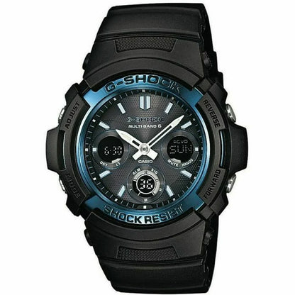 Men's Watch Casio AWG-M100A-1AER Blue Black (Ø 52 mm) - Yestore