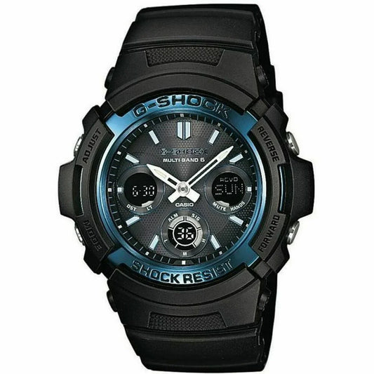 Men's Watch Casio AWG-M100A-1AER Blue Black (Ø 52 mm) - Yestore