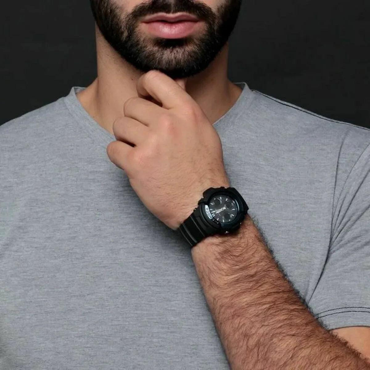 Men's Watch Casio AWG-M100A-1AER Blue Black (Ø 52 mm) - Yestore