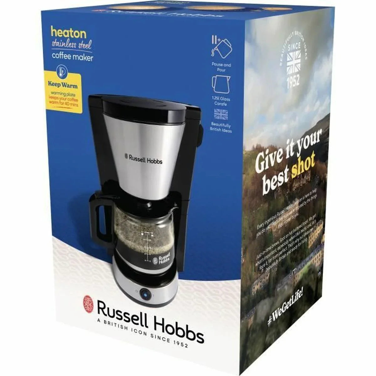 Caffettiera Americana Russell Hobbs Nero Acciaio 1080 W 1,25 L - Yestore