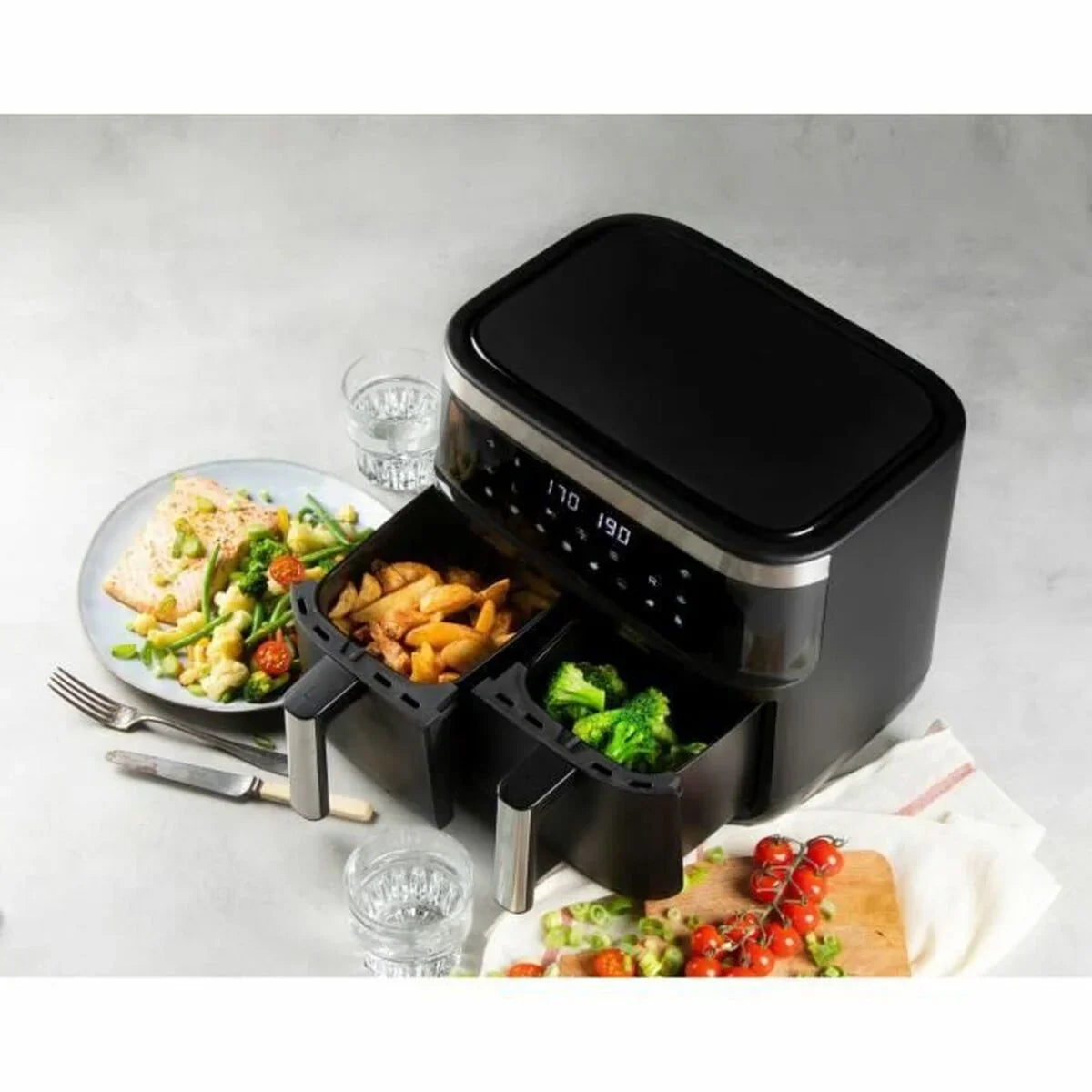 Friggitrice ad Aria DOMO Nero 2850 W 8 L - Yestore
