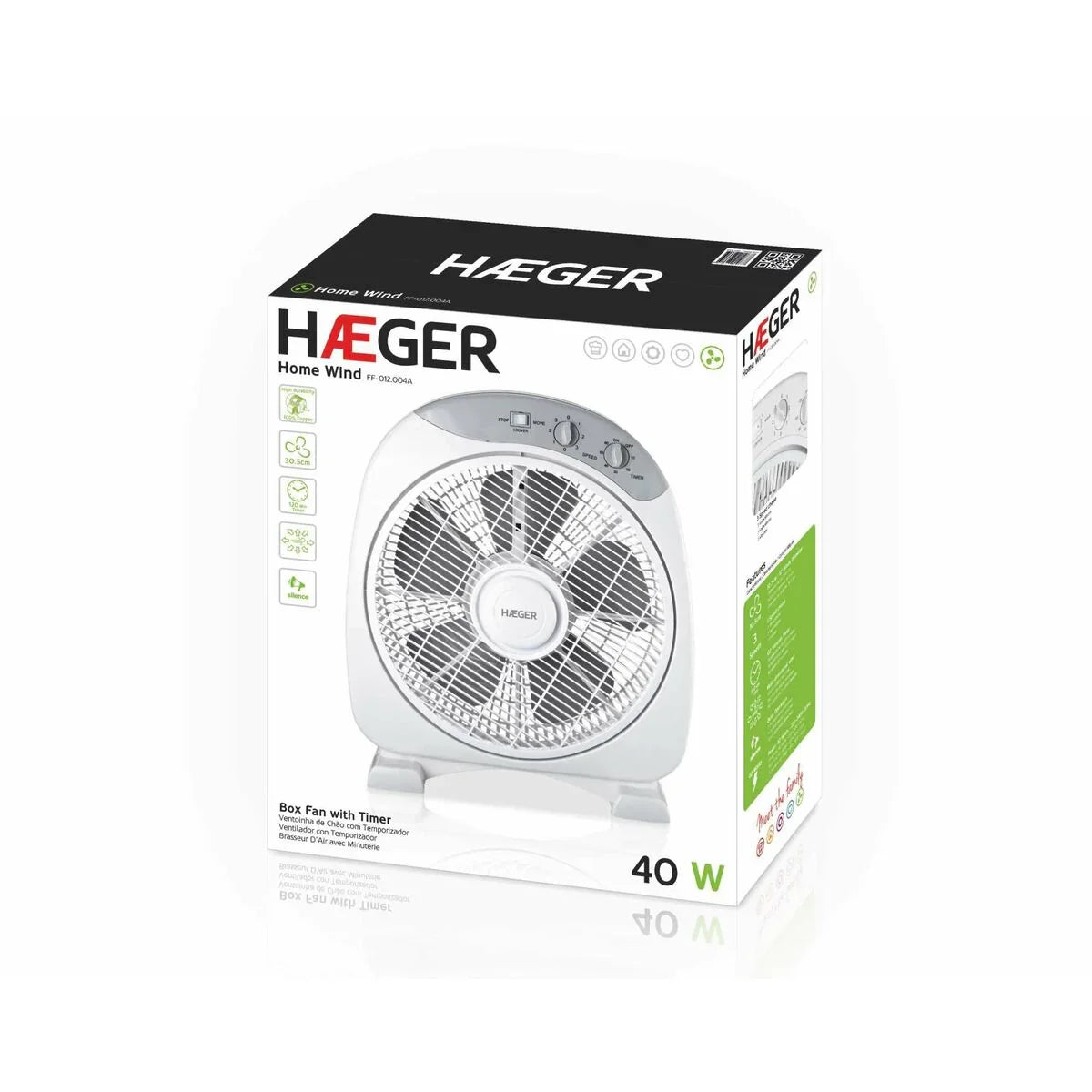 Ventilatore da Terra Haeger FF-012.004A Bianco 40 W - Yestore