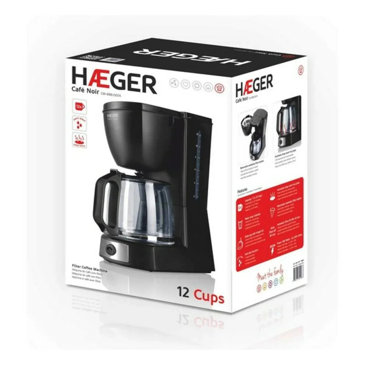 Caffettiera Americana Haeger CM-68B.007A Nero 680 W 680 W - Yestore