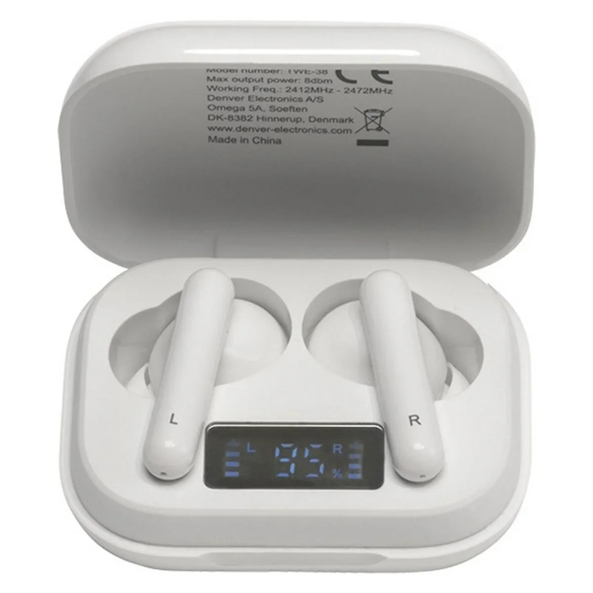 Auricolari Bluetooth Denver Electronics 111191120210 Bianco - Yestore