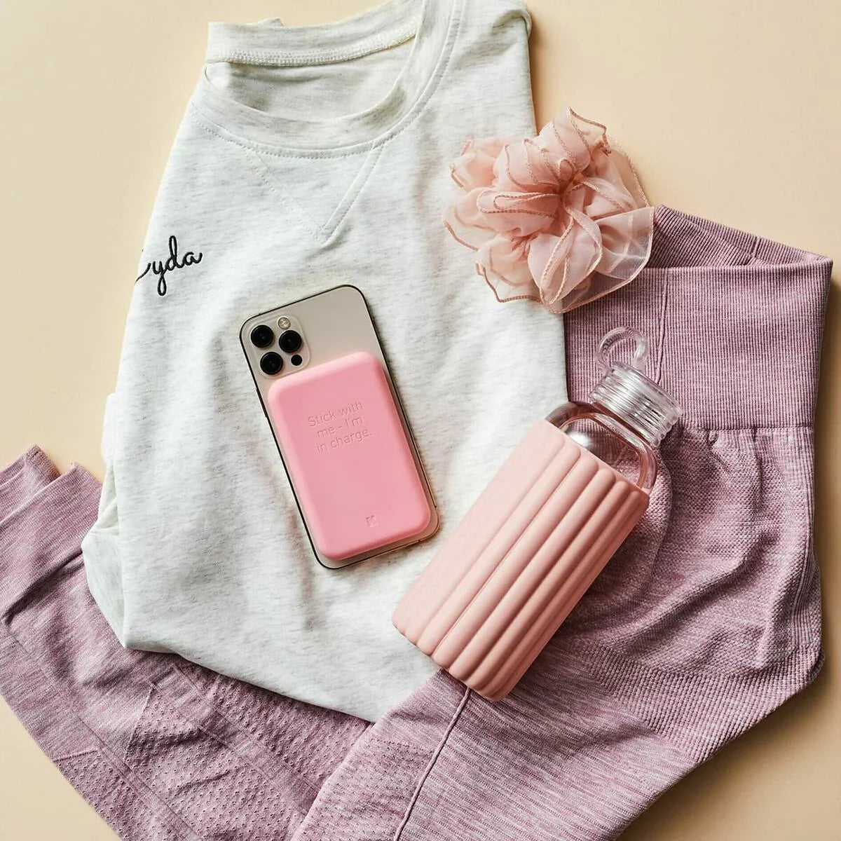 Power Bank con Caricabatterie senza fili Kreafunk Rosa 5000 mAh - Yestore