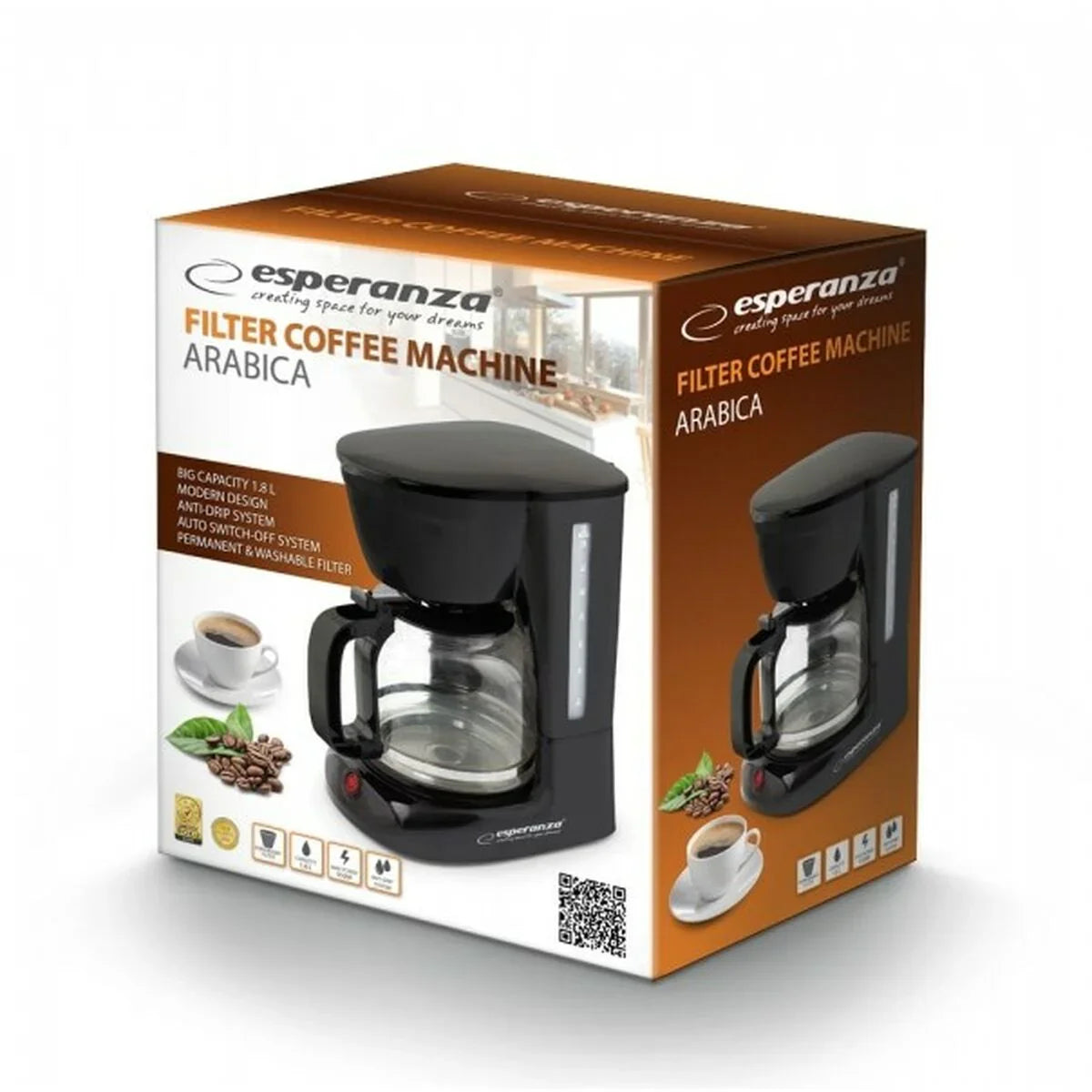 Caffettiera superautomatica Esperanza EKC005 Nero 950 W 1,8 L - Yestore