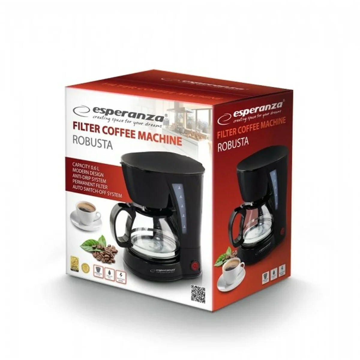 Caffettiera Elettrica Esperanza EKC006 Nero 650 W 0,6 L - Yestore