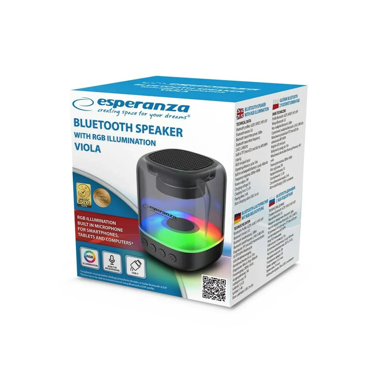 Altoparlante Bluetooth Portatile Esperanza EP154 Nero - Yestore