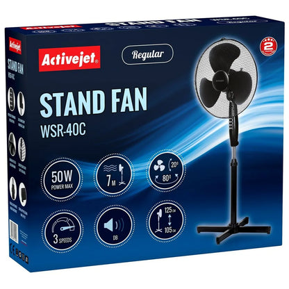 Ventilatore a Piantana Activejet WSR-40C Nero Argentato 50 W - Yestore