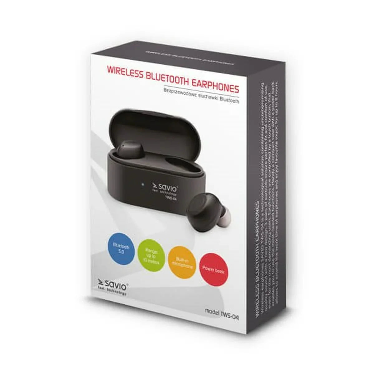 Auricolari in Ear Bluetooth Savio TWS-04 Nero Grafite - Yestore