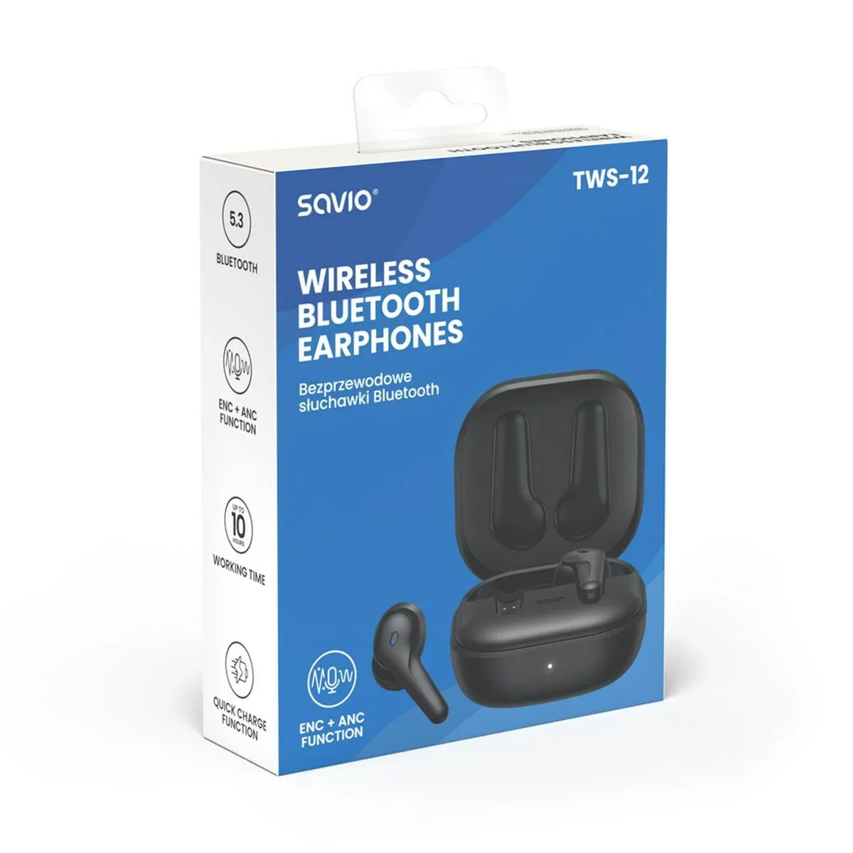 Auricolari in Ear Bluetooth Savio TWS-12 Nero - Yestore